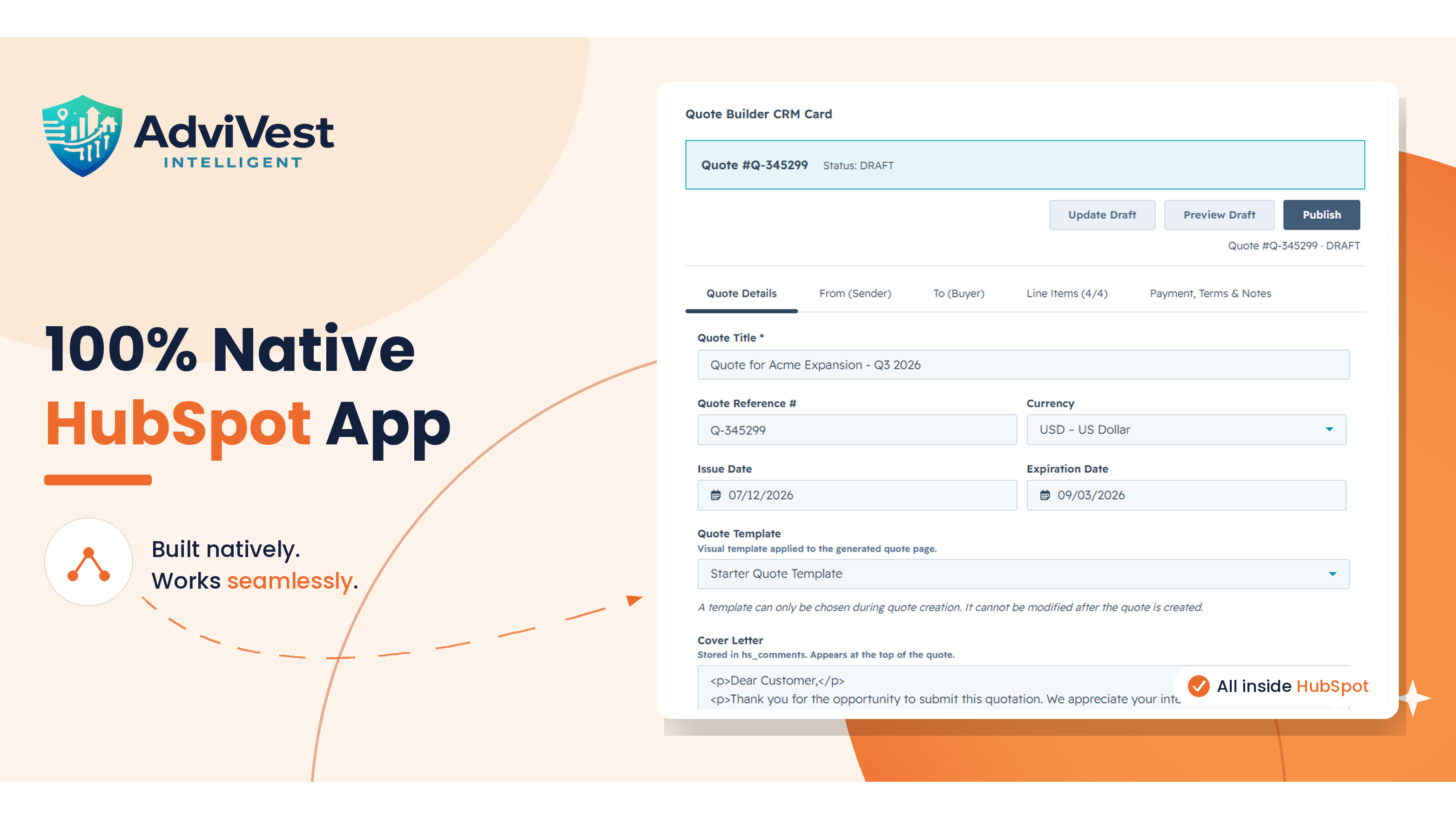 Create fully-formed quotes without leaving the Deal record