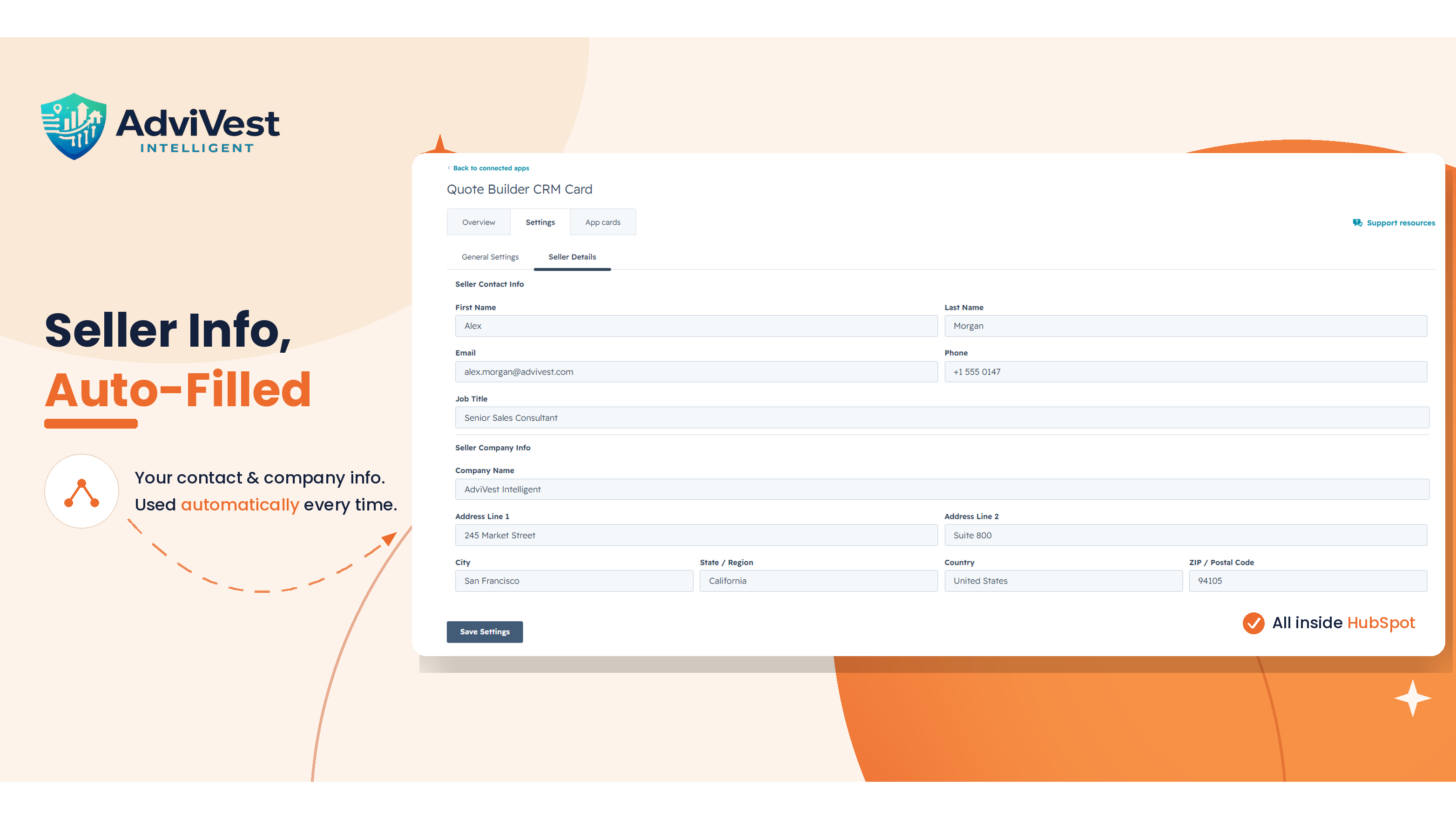Admins set default sender company details windows once from the Settings page